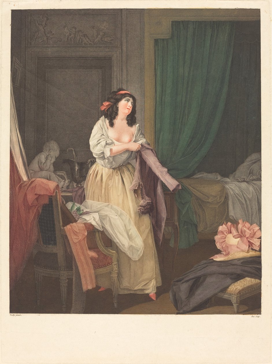 Co tam ještě není? od Louis Petit after Louis Léopold Boilly
