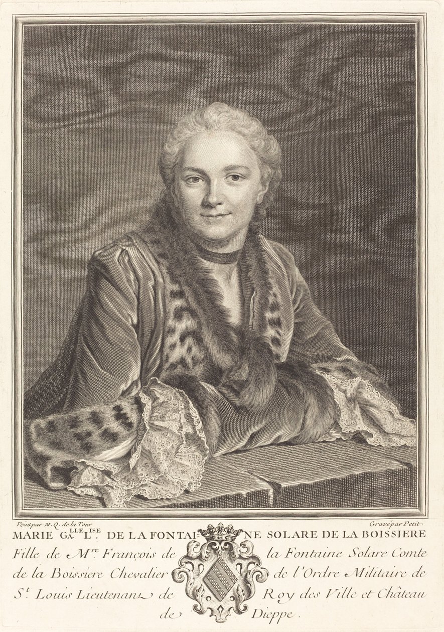 Marie Gallise de la Fontaine od Louis Petit after Maurice Quentin de La Tour