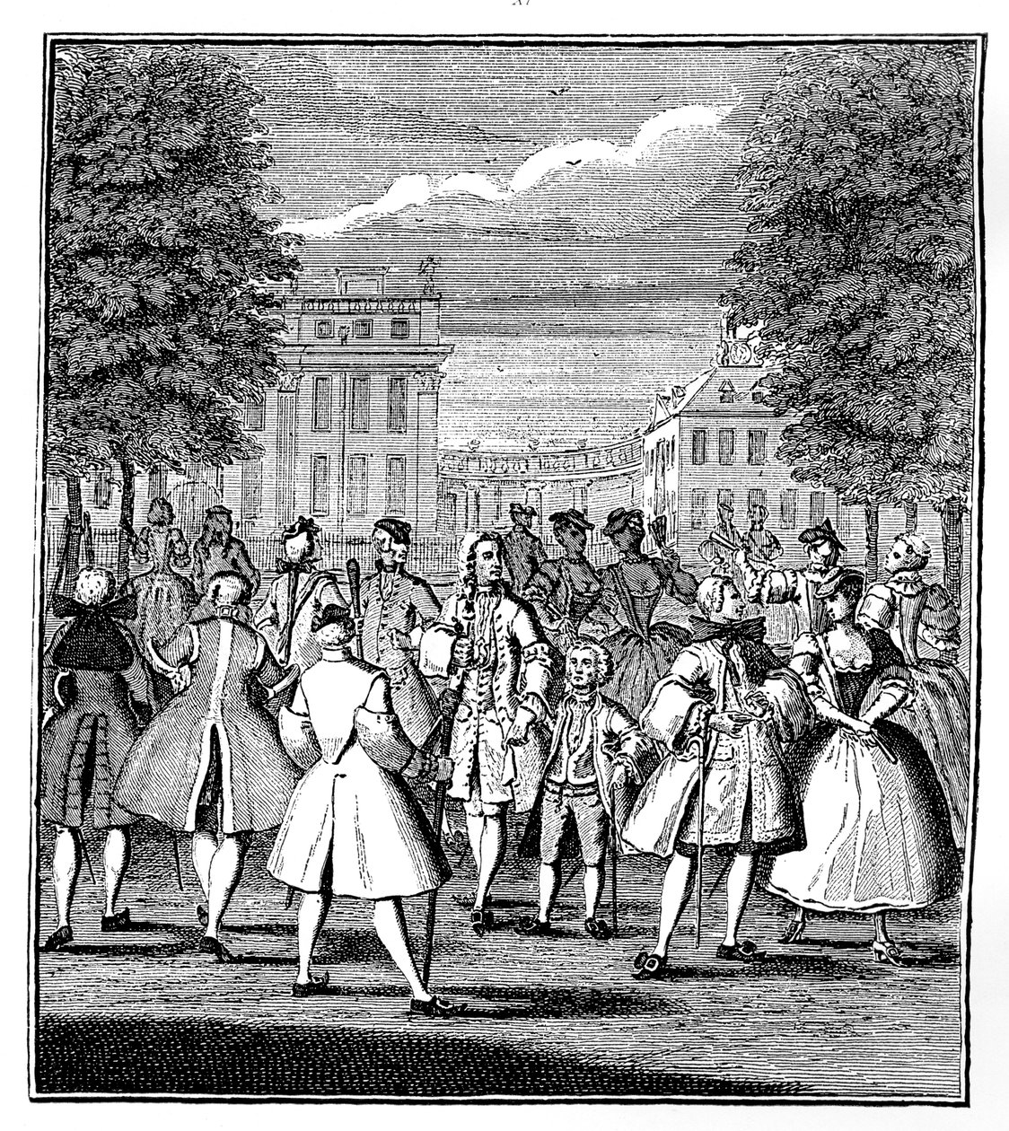 Beau Monde v parku St James, 1750. od Louis Philippe Boitard