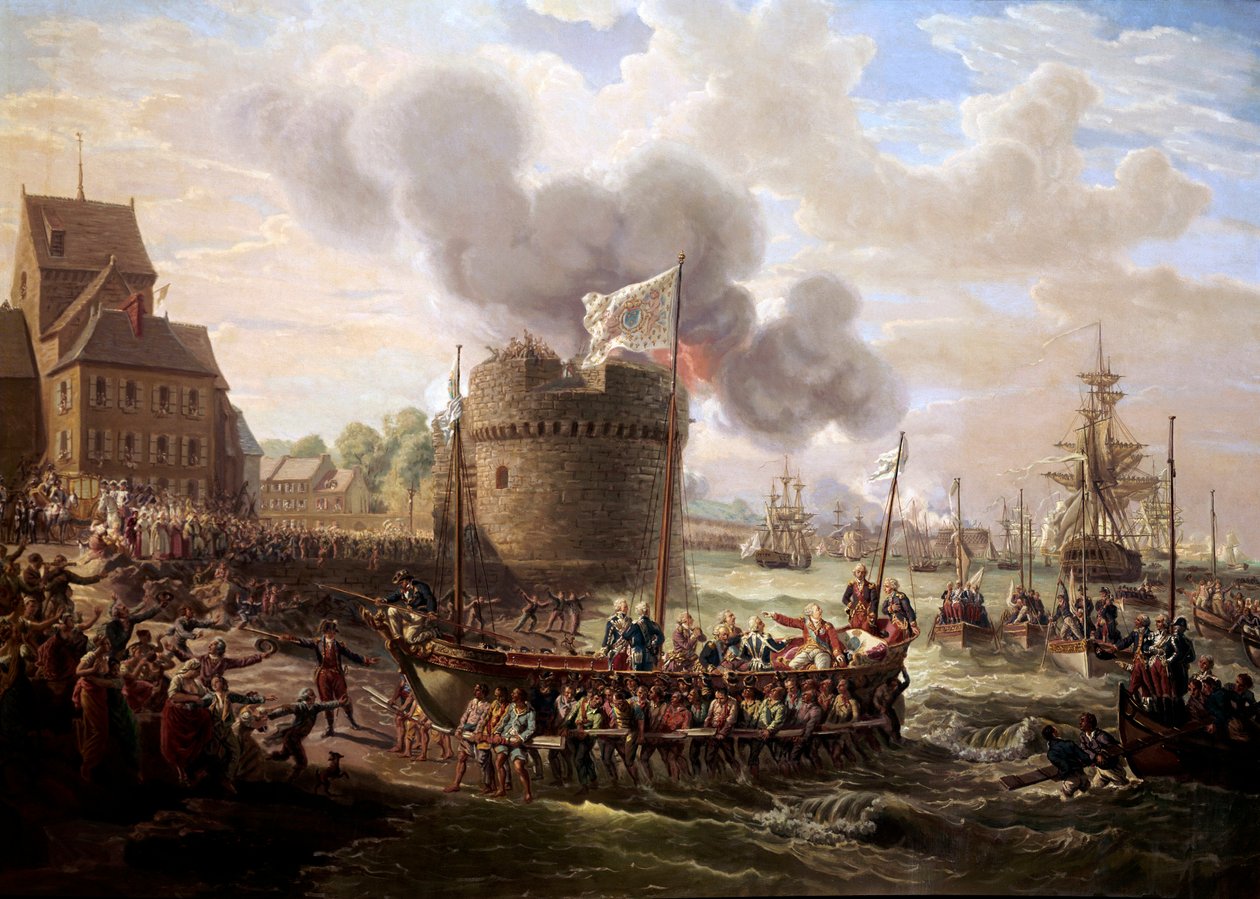 Král Ludvík XVI. navštíví 23. 6. 1786 díla přístavu Cherbourg Malba Louise Philippa Crepina (1772-1851) 1786 Paříž, Musee du Louvre. od Louis Philippe Crepin