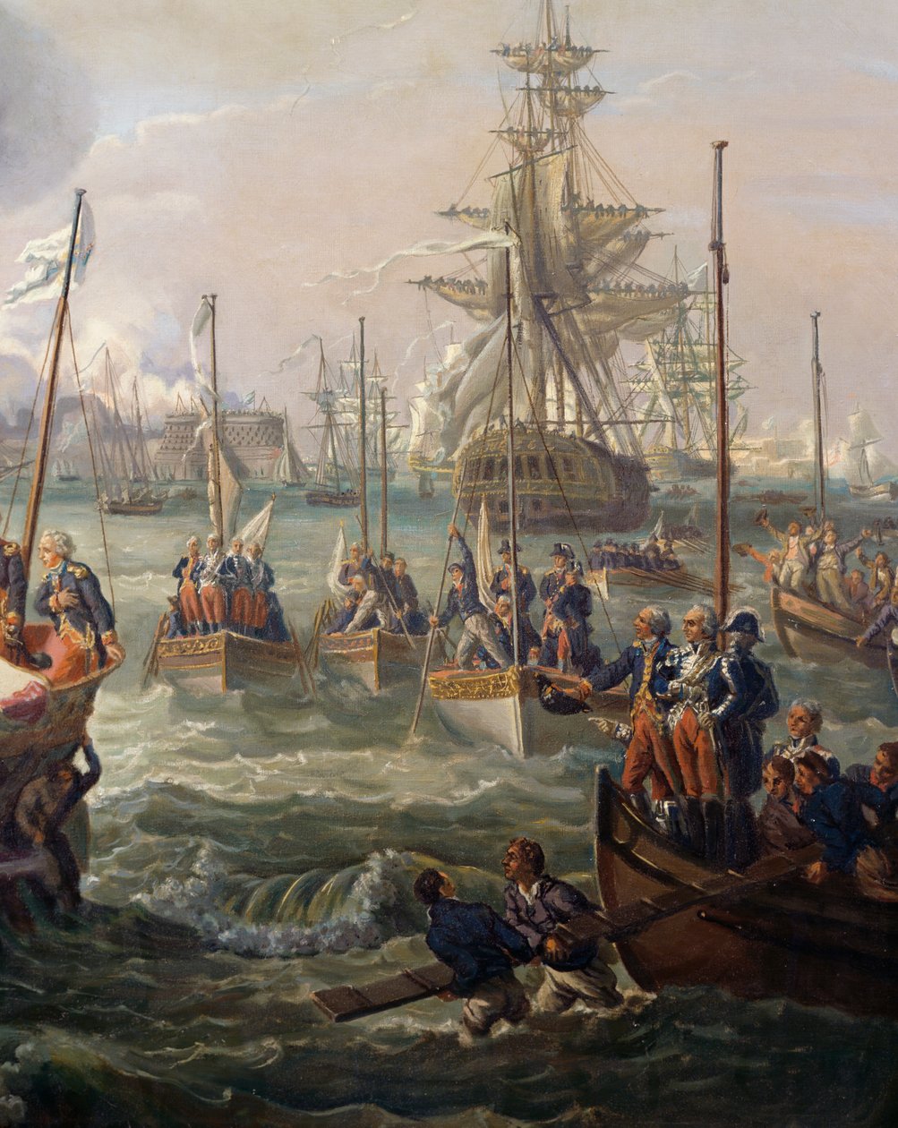 Královská flotila po Ludvíku XVI. v Cherbourgu 23. června od Louis Philippe Crepin