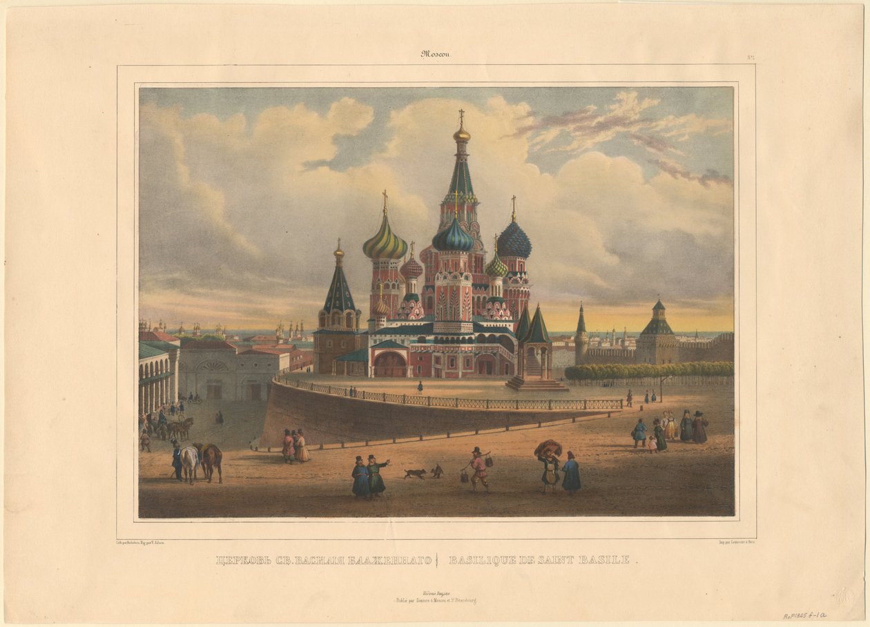 Chrám Basil v Moskvě, 1845 od Louis Pierre Alphonse Bichebois