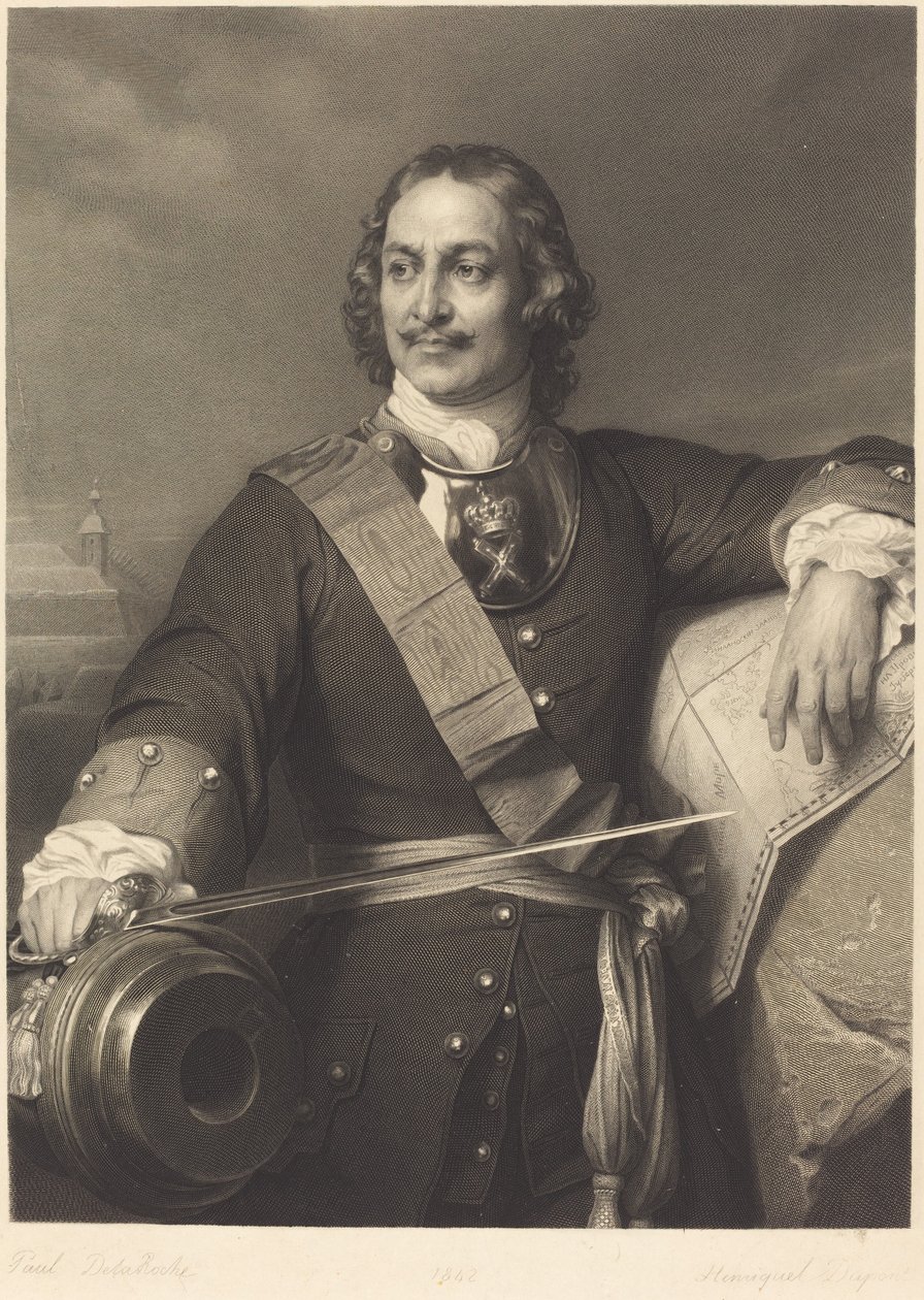 Petr Veliký z Ruska od Louis Pierre Henriquel after Paul Delaroche