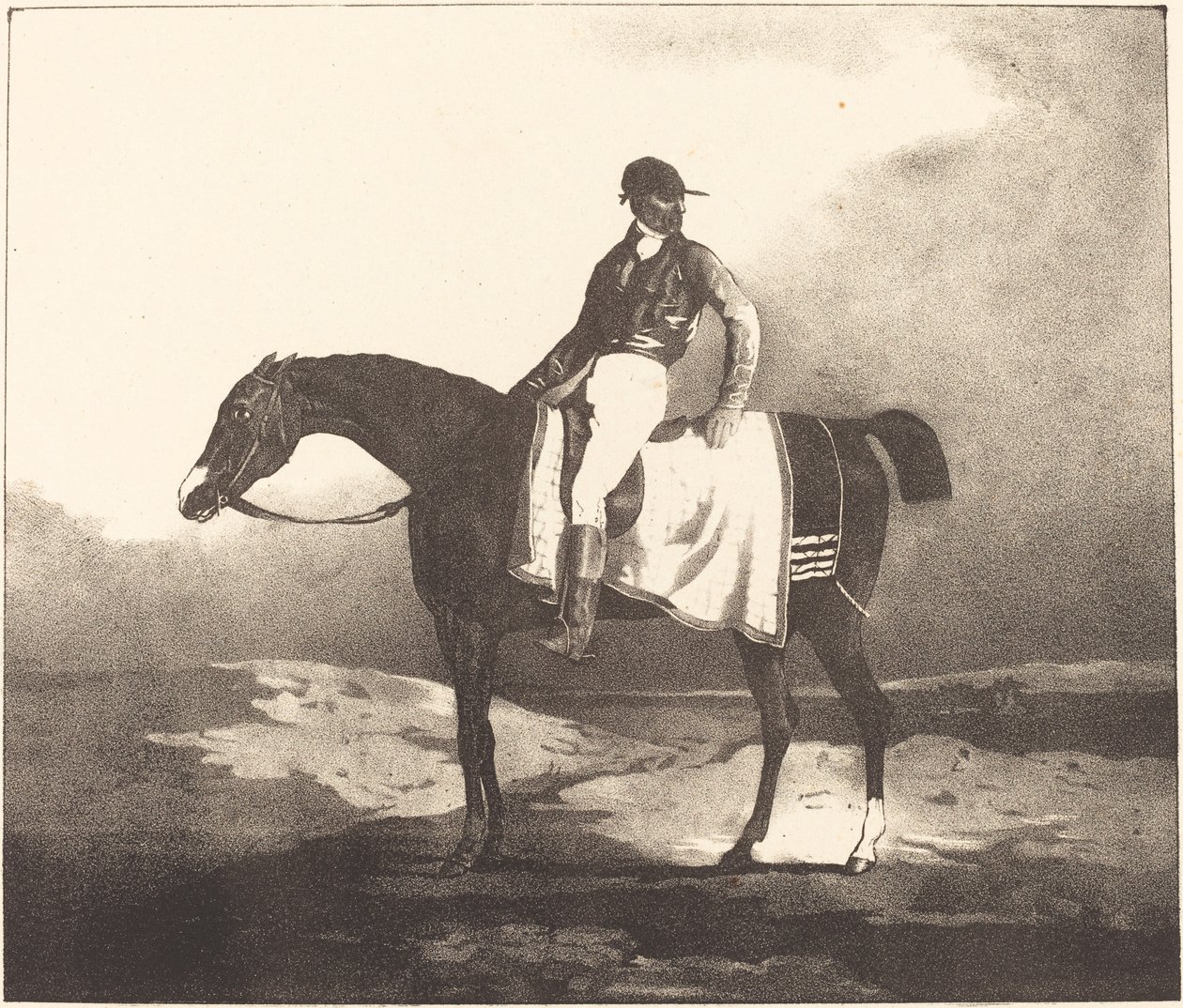 Britský kůň a žokej od Louis Pierre Marie Courtin after Théodore Gericault