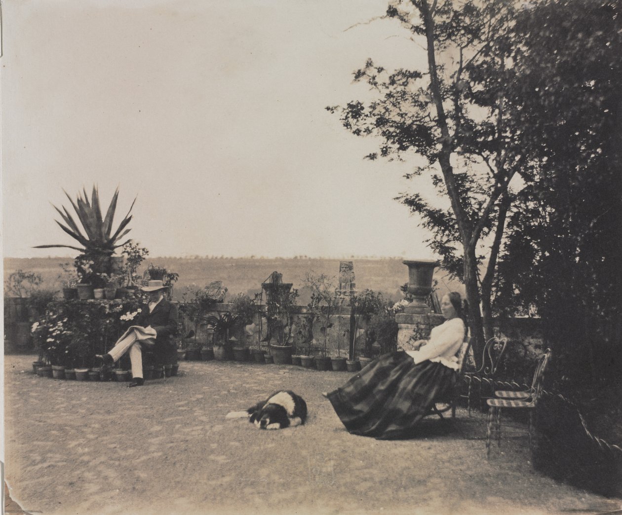 Untitled Muž a žena relaxační, c. 1854. od Louis Pierre Theophile Dubois de Nehaut