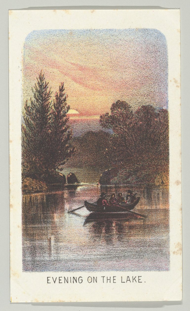 Večer na jezeře, ze série, Pohledy v Central Parku, New York, část 3, 1864. od Louis Prang