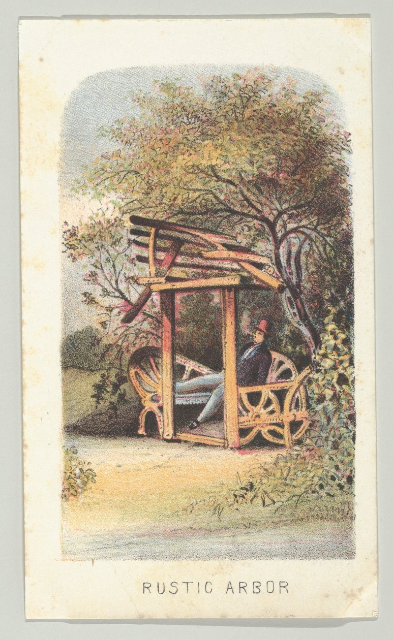 Rustic Arbor, ze série, Views in Central Park, New York, část 2, 1864. od Louis Prang