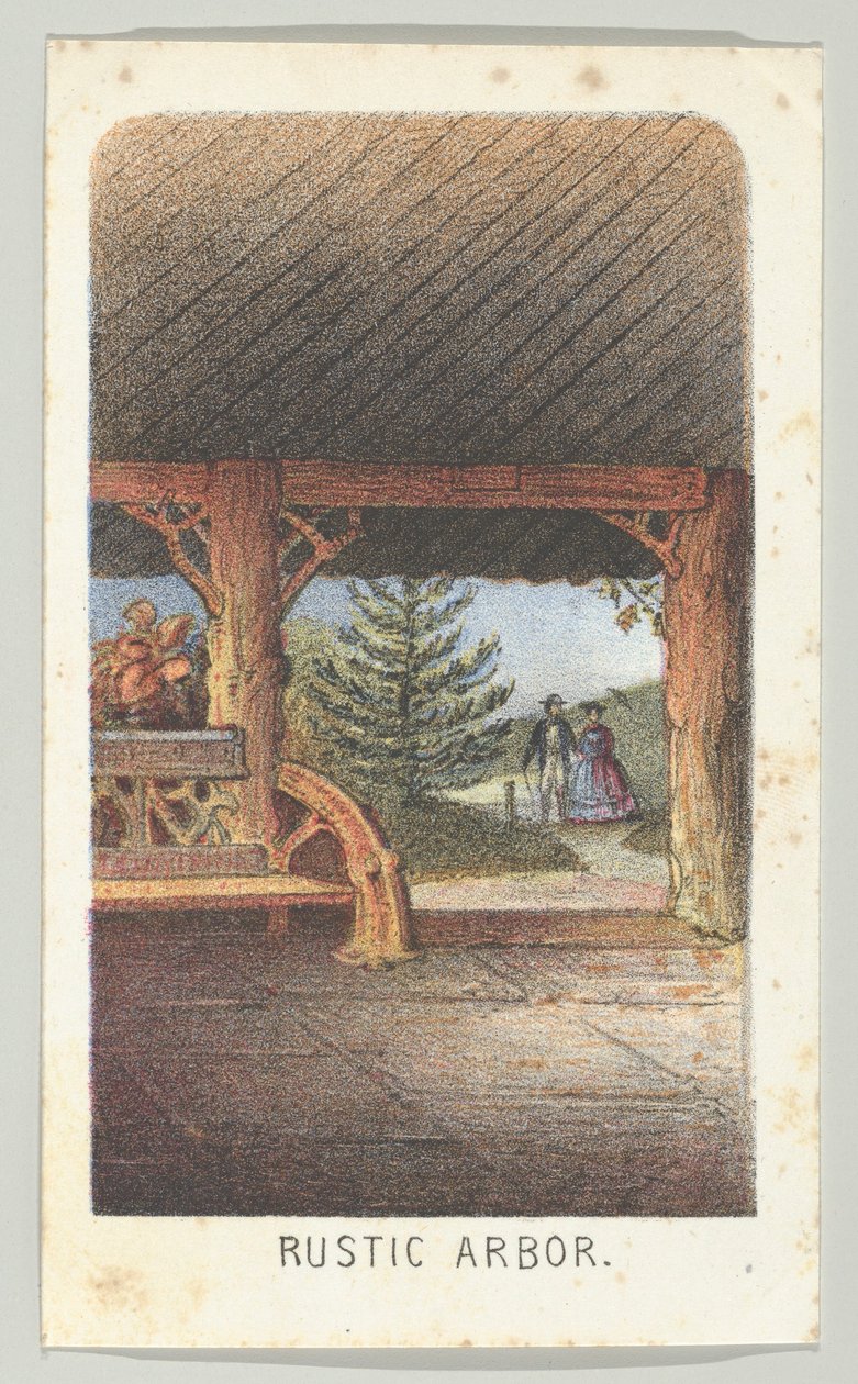 Rustic Arbor, ze série, Views in Central Park, New York, část 3, 1864. od Louis Prang