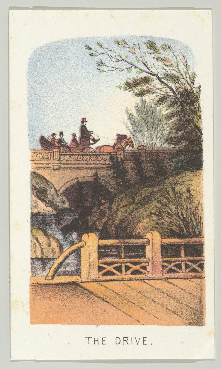 The Drive, ze série, Views in Central Park, New York, část 2, 1864. od Louis Prang