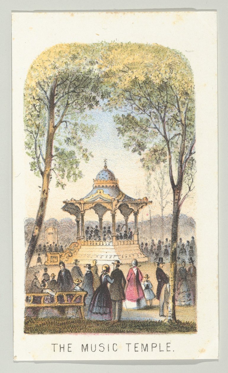 The Music Temple, ze série, Views in Central Park, New York, část 2, 1864. od Louis Prang
