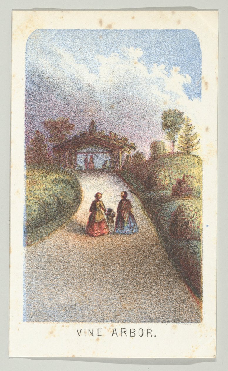 Vine Arbor, ze série, Views in Central Park, New York, část 3, 1864. od Louis Prang