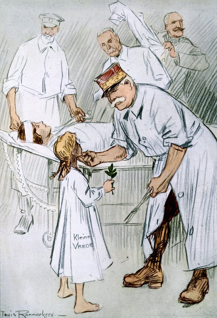 „Mír a intervence: Německý militarismus na operačním stole spojenců“, 1916 od Louis Raemaekers