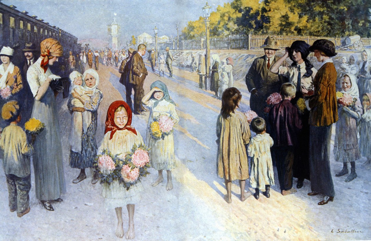 Železniční stanice v transsibiřském Rusku. sd. počátku 20. století. Ill. de Sabatier od Louis Remy Sabatier