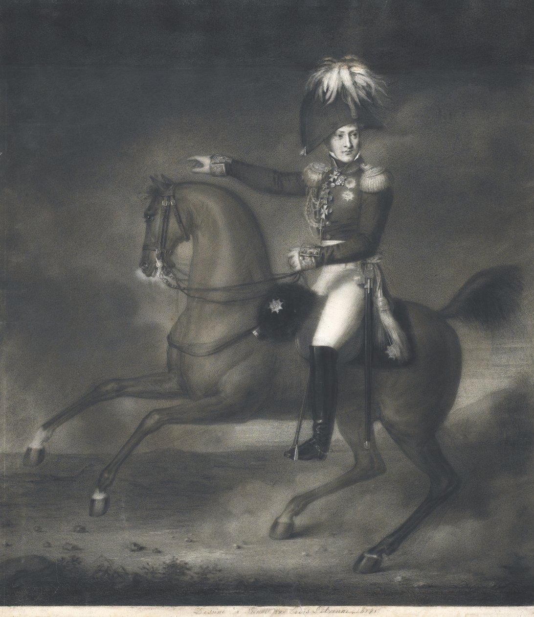 Portrét hraběte Alexandra Ivanoviče Černyšova 1786-1857 od Louis Rene Letronne