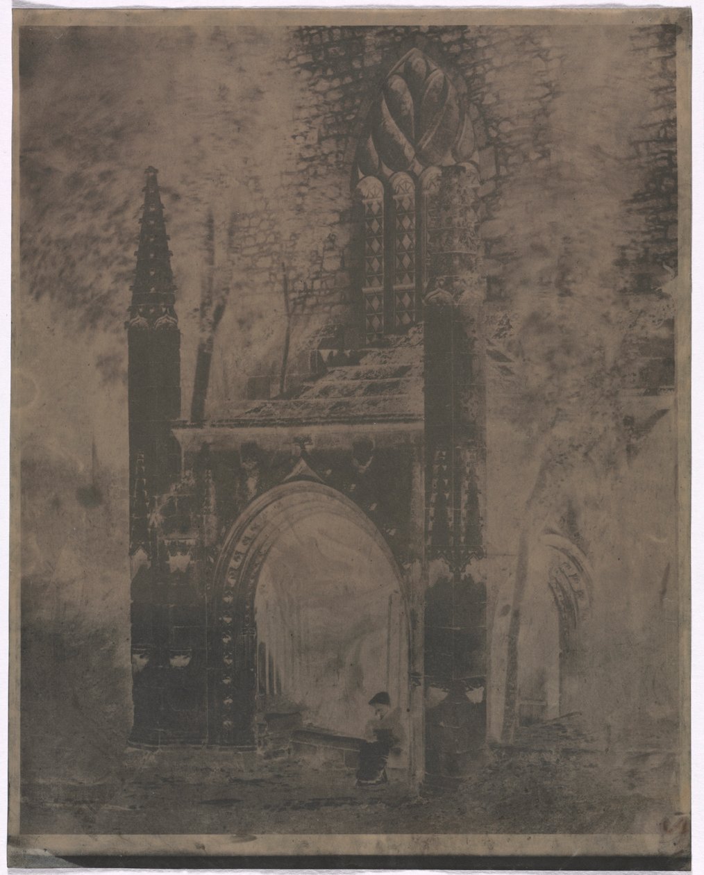 Fontána Notre Dame v Saint-Brieuc, Bretaň, c. 1853. od Louis Rémy Robert