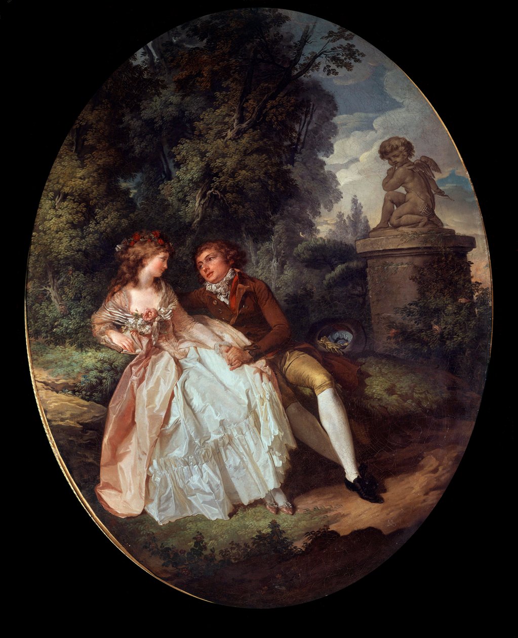 Scéna z Galante (s Cupidem) Obraz Louise Trinquesse (1746-1800) Tours 18. století, Musee des Beaux Arts od Louis Rolland Trinquesse
