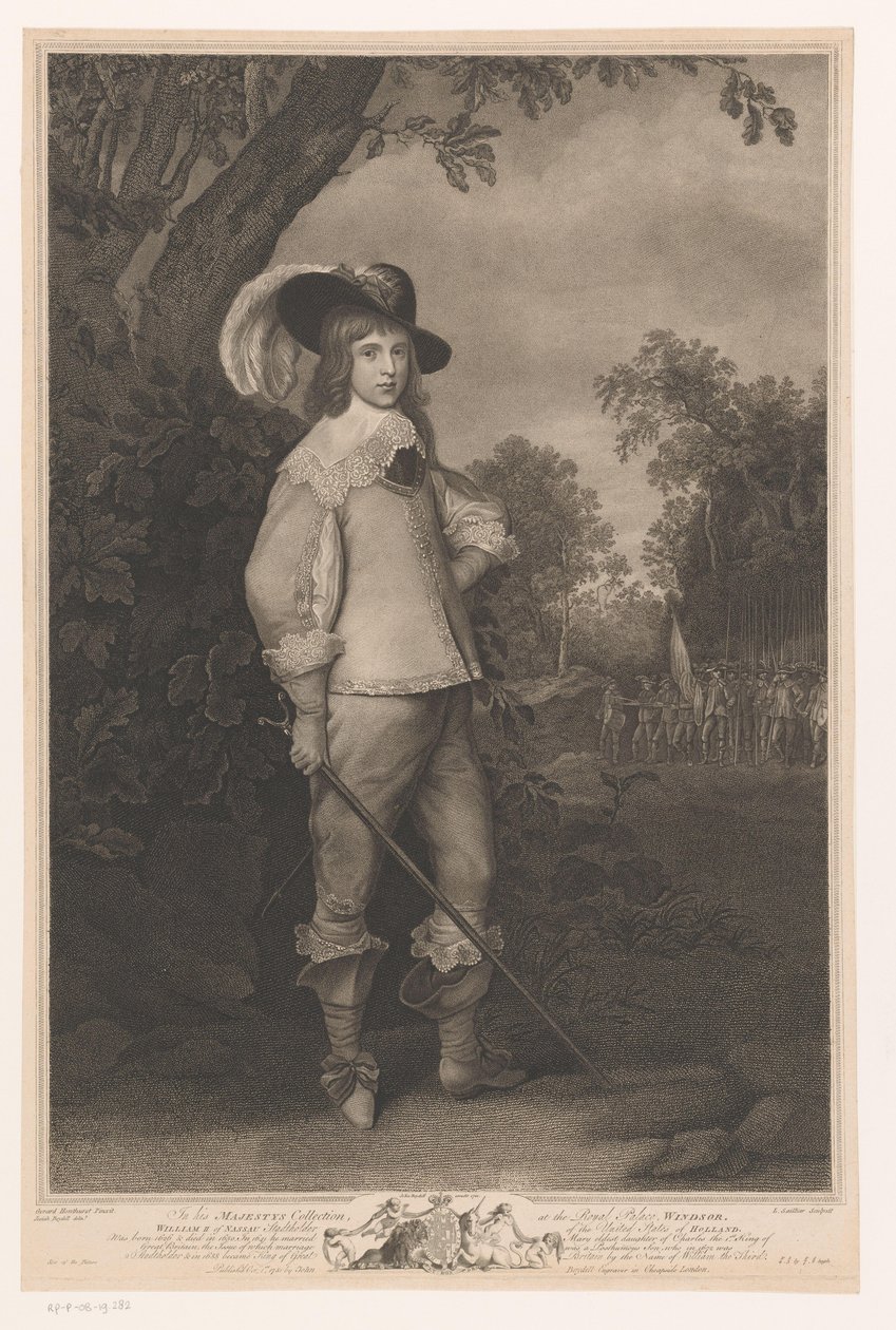 Portrét van Willem II van Oranje (...) William II. z Nassau Stadtholder ze Spojených států Holandsko (titul na předmětu) od Louis Sailliar