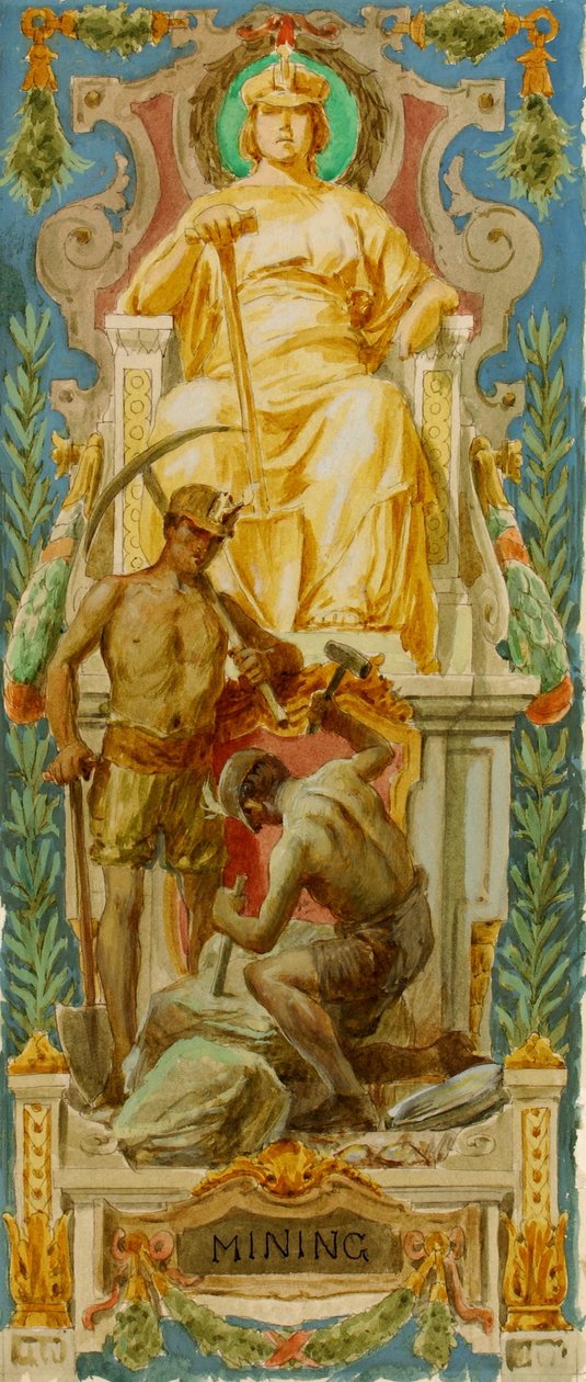 Hornictví (studie pro panel, stará budova Senátu) od Louis Schaettle