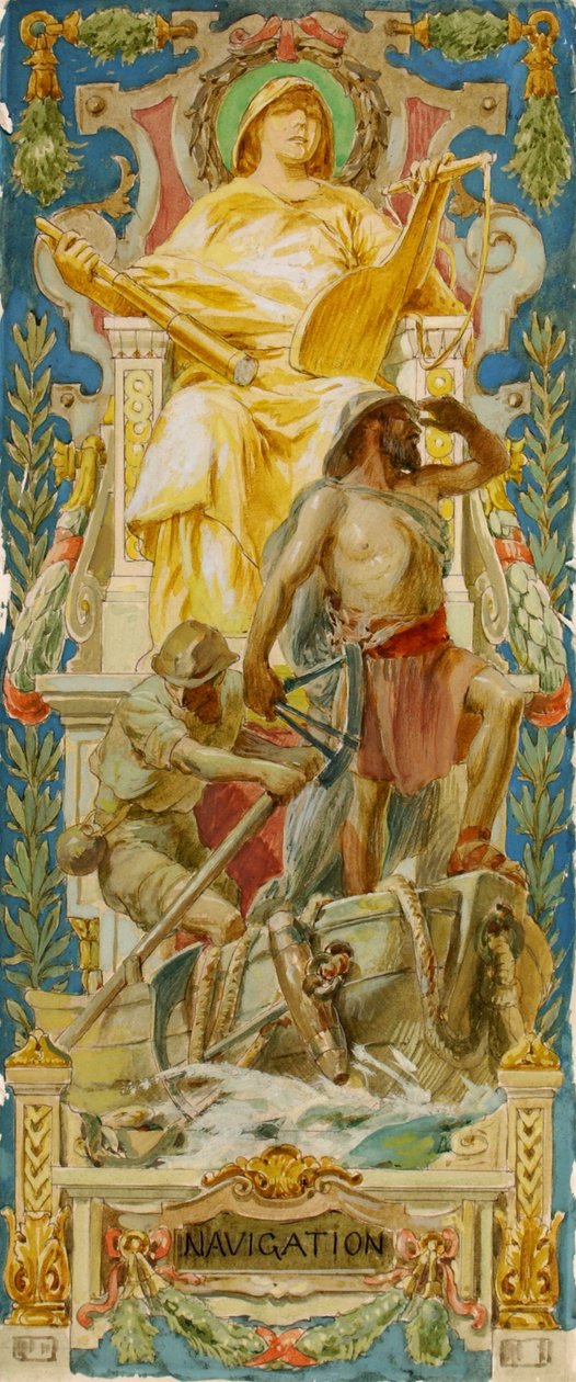 Navigace (studie pro panel, Old Senate Office Building) od Louis Schaettle
