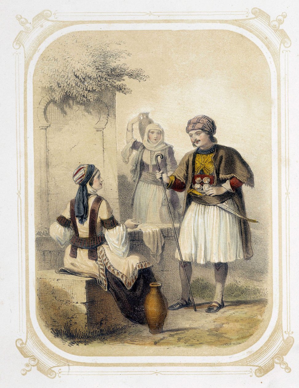 Obyvatelé Řecka - v ""Album mladého cestovatele"", ilustroval Louis Lassalle od Louis Simon Lassalle