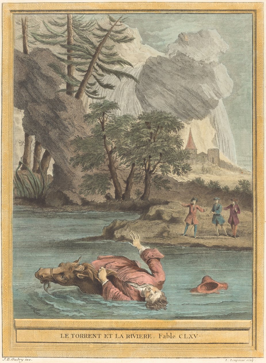 Le torrent et la riviere ( Torrent a řeka ) od Louis Simon Lempereur after Jean Baptiste Oudry