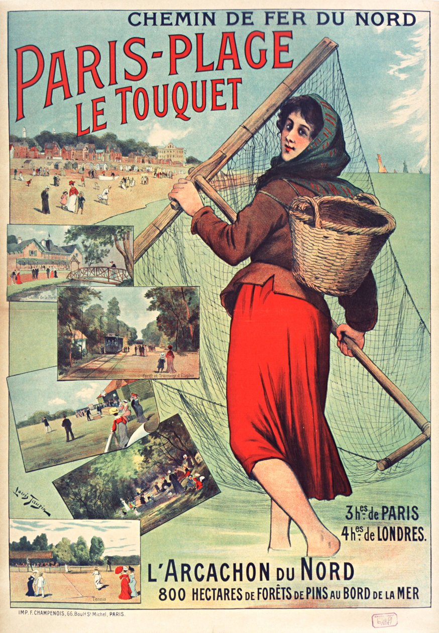 Le Touquet-Paris-Plage, c. 1900-1910. od Louis Tauzin