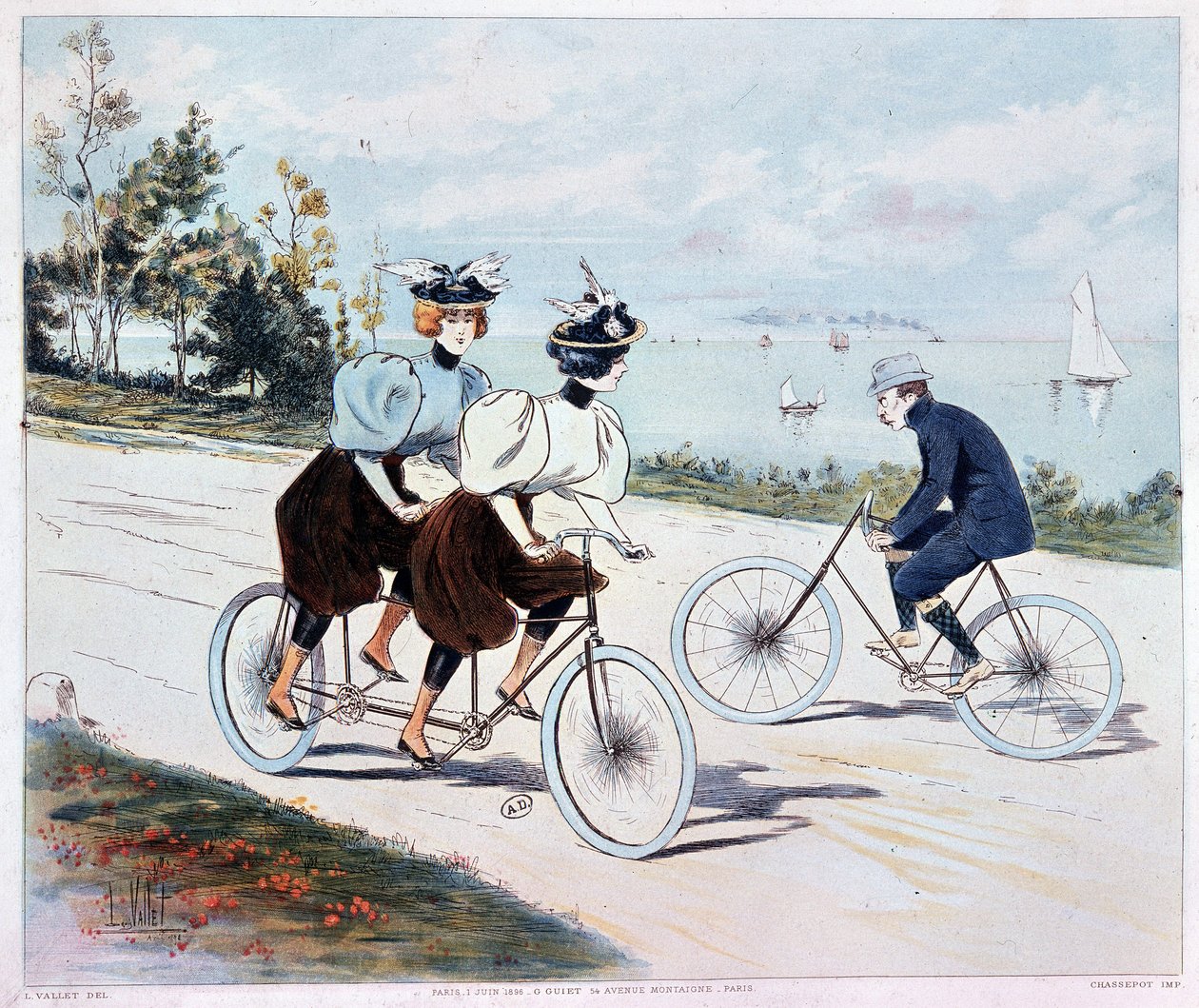 Tandem - kresba L. Vallet od Louis Vallet