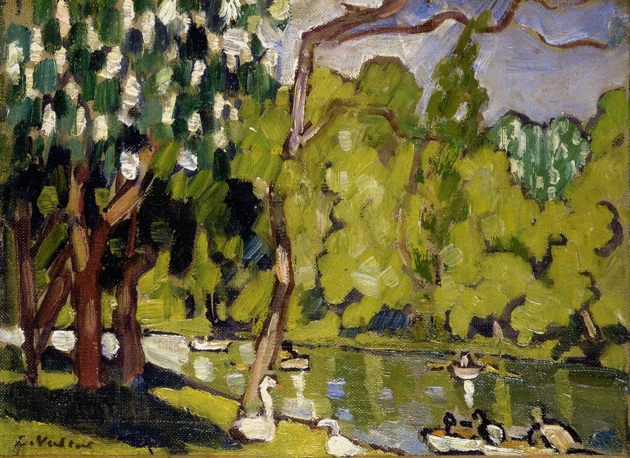 Lodě na jezeře v Bois de Boulogne od Louis Valtat