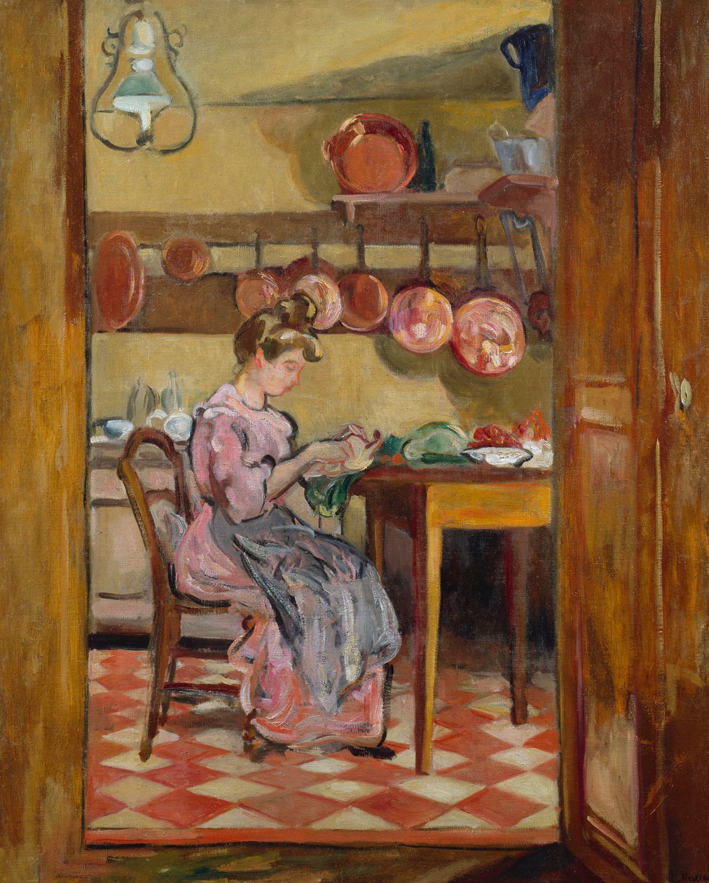 Madame Valtat v kuchyni (olej na plátně) od Louis Valtat