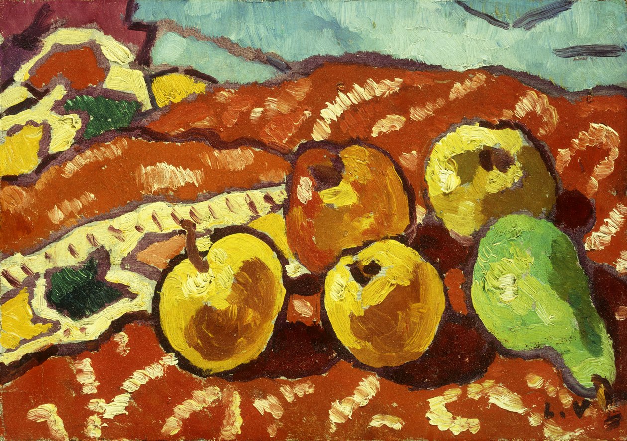 Jablka a Draperie od Louis Valtat