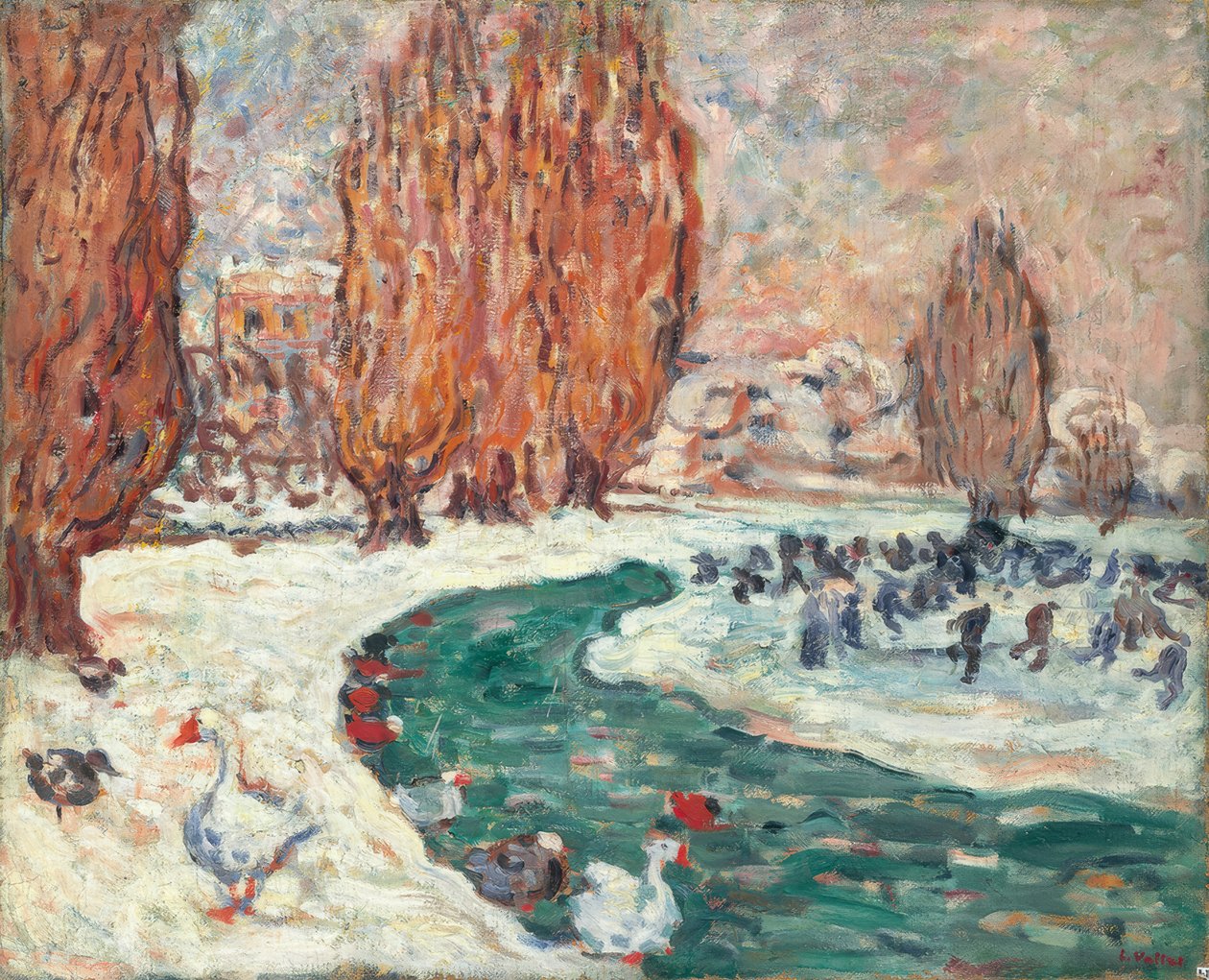 Bruslaři v zimě (zahrada Petit Trianón ve Versailles) () od Louis Valtat