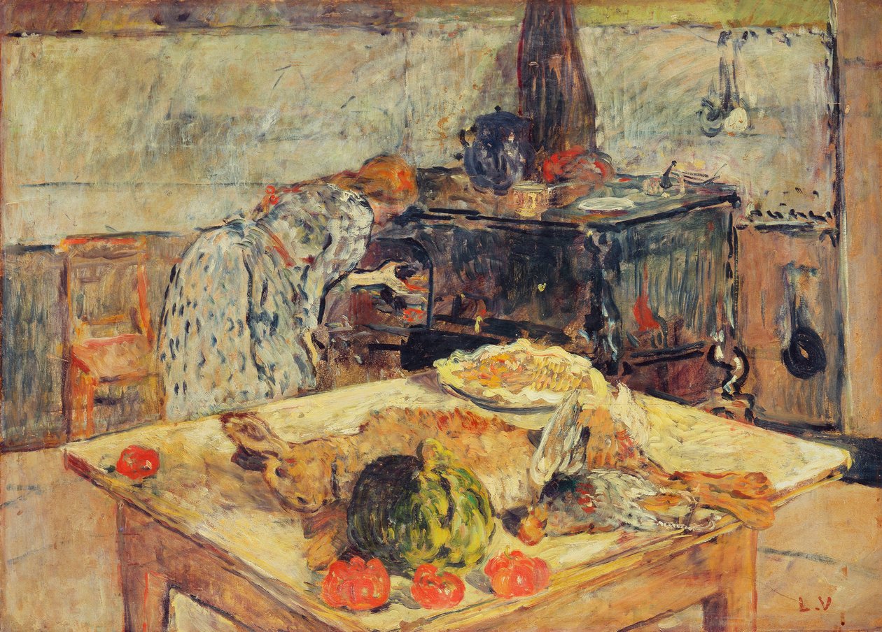 Kuchyně; La kuchyně, kolem roku 1906 (olej na podepsaném panelu) od Louis Valtat
