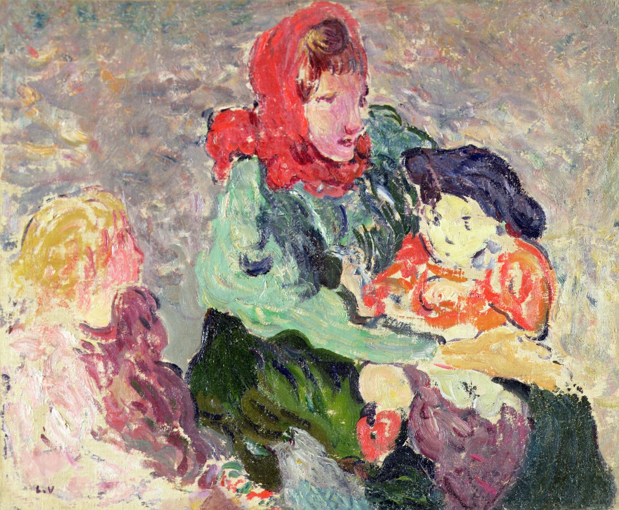 Červený šátek od Louis Valtat