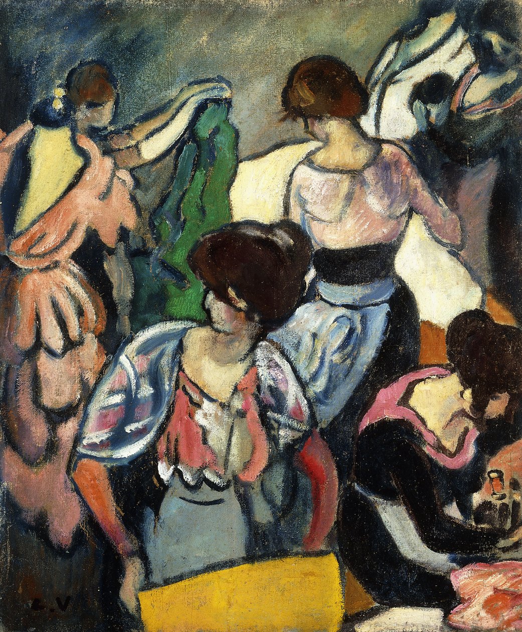 Šicí místnost; Le Salon de Couture, kolem roku 1920 (olej na plátně) od Louis Valtat