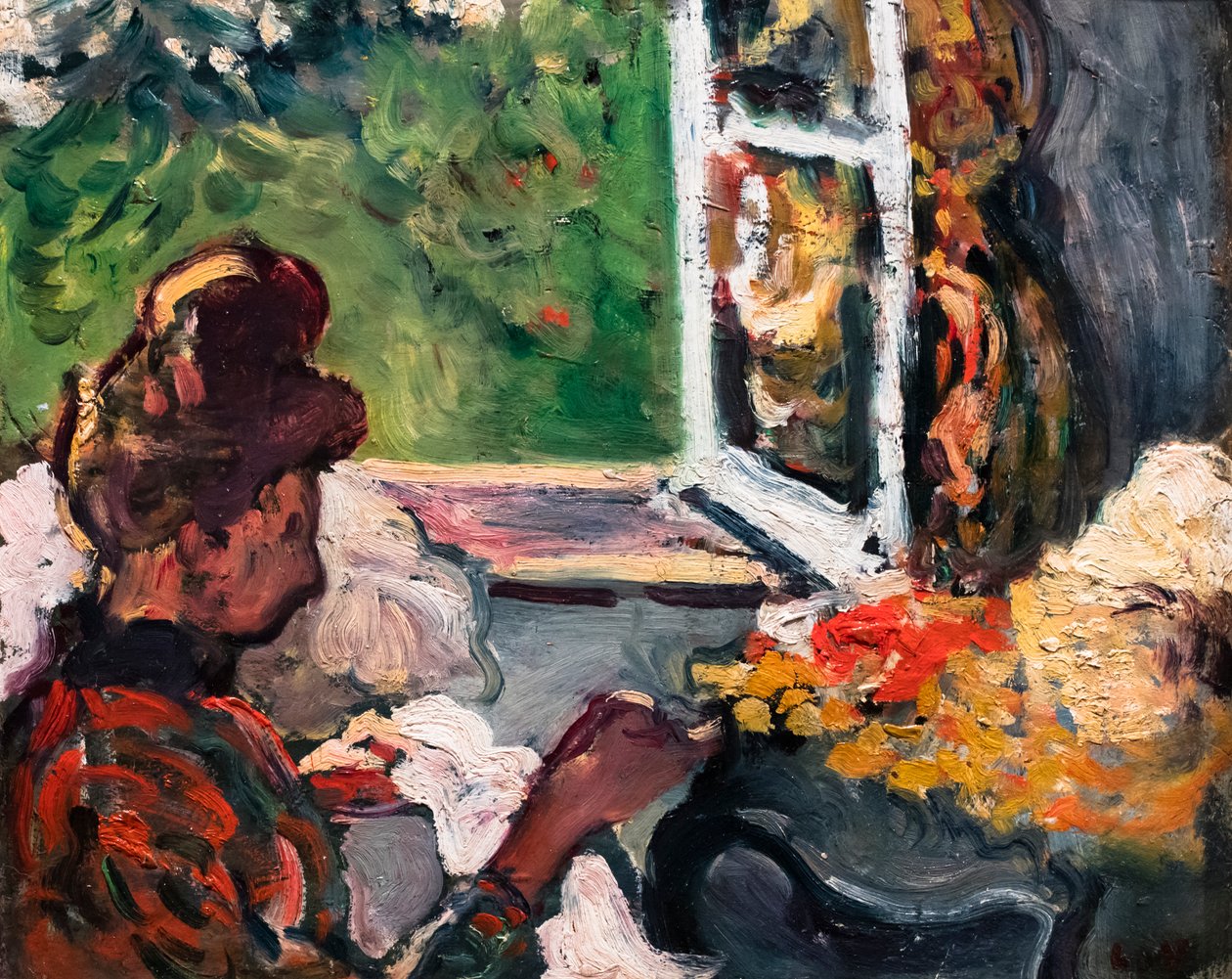 Žena sedící u okna, detail, asi 1903 (olej na kartonu) od Louis Valtat