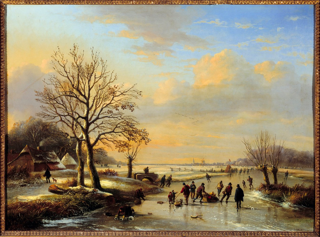 Bruslaři. Obraz Louis Verwee (1807-1877) od Louis Verwee