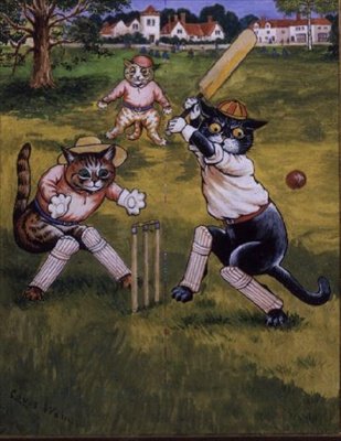 Kočky Hrající Kriket od Louis Wain