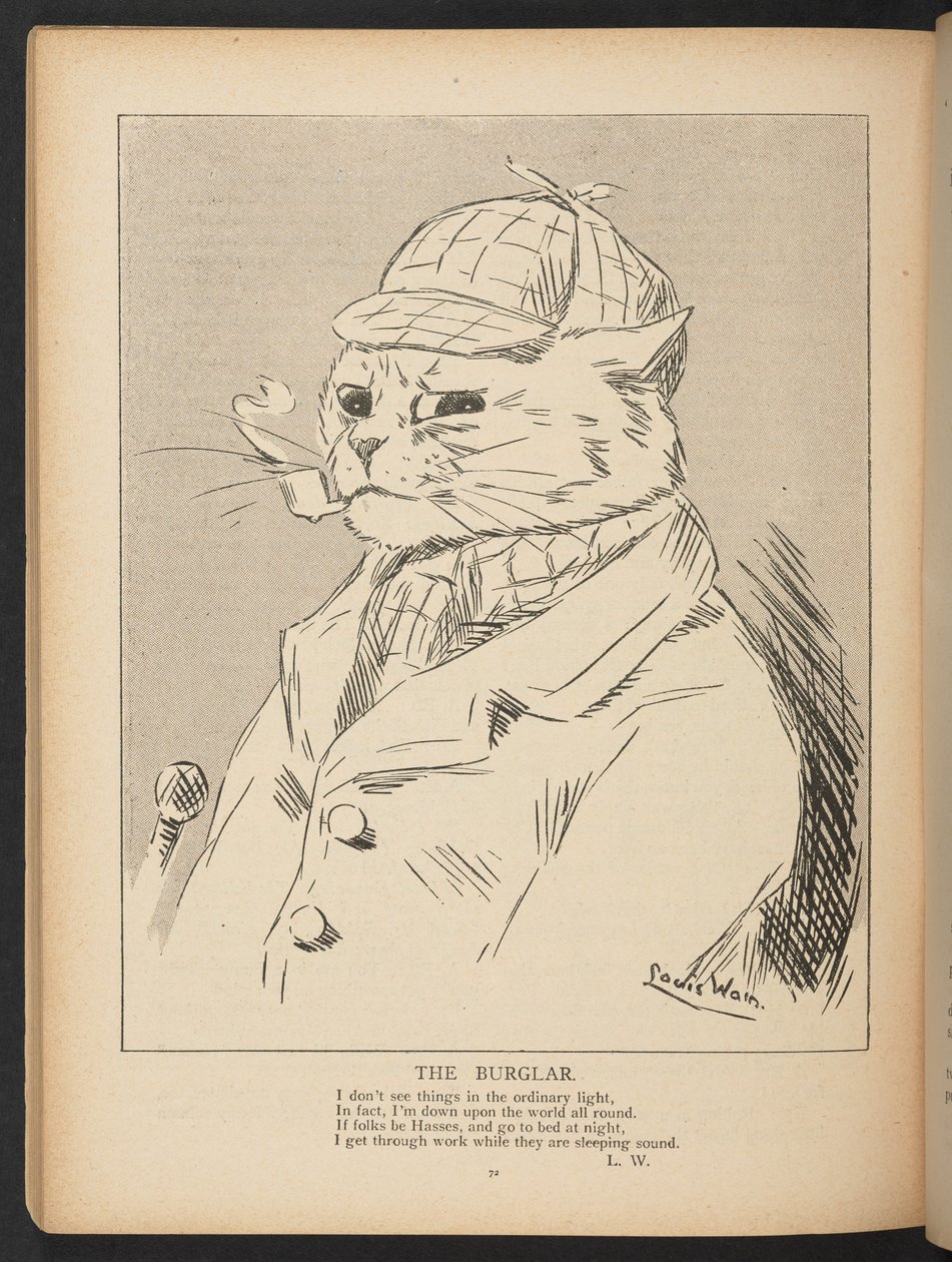 Zloděj, ze str. 72, Louis Wain Annual od Louis Wain