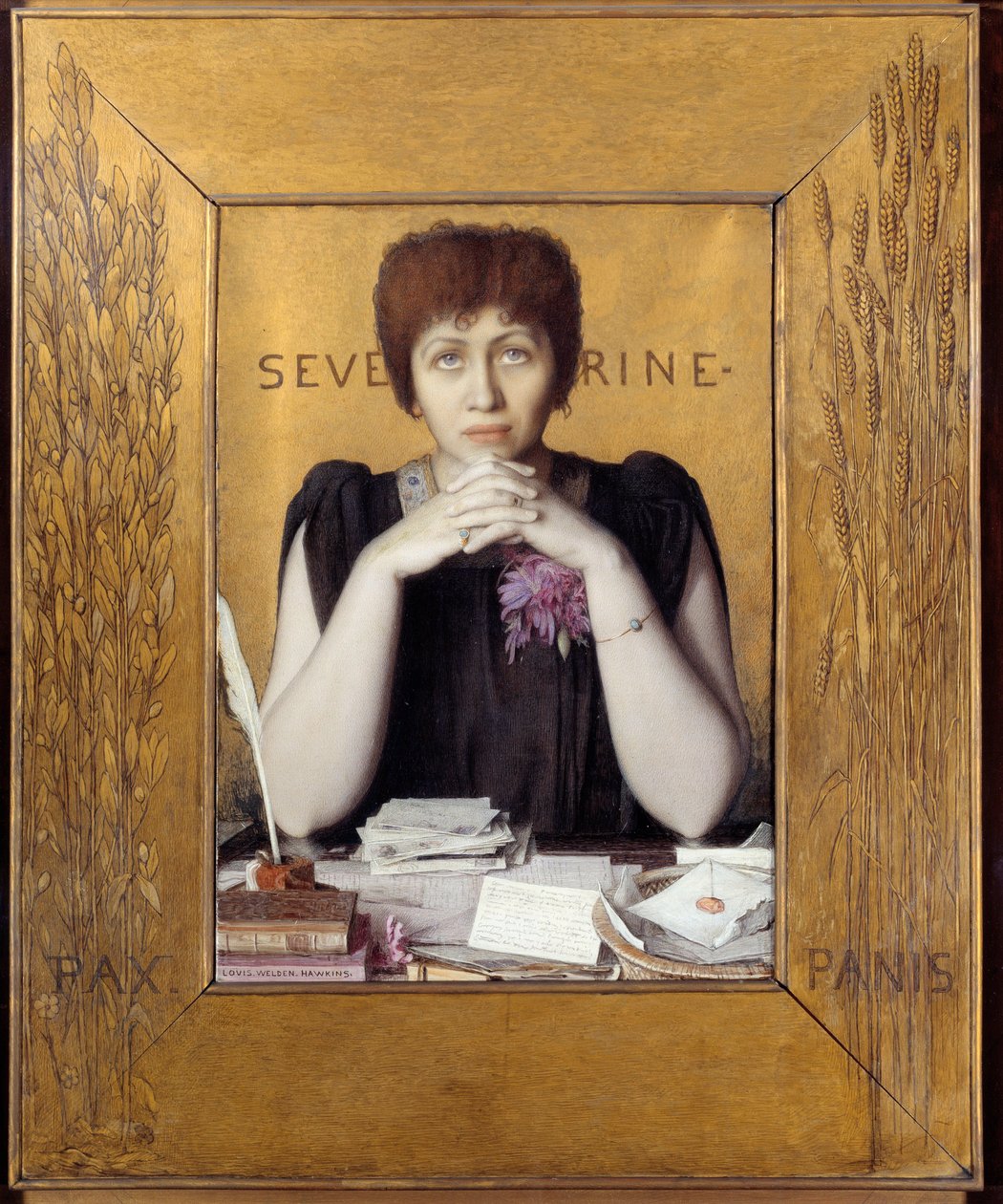 Portrét Caroline Remyové zvané Severine (1855 - 1929) francouzská novinářka. Obraz Louis Welden Hawkins (1849 - 1910) Ec. Ang od Louis Welden Hawkins