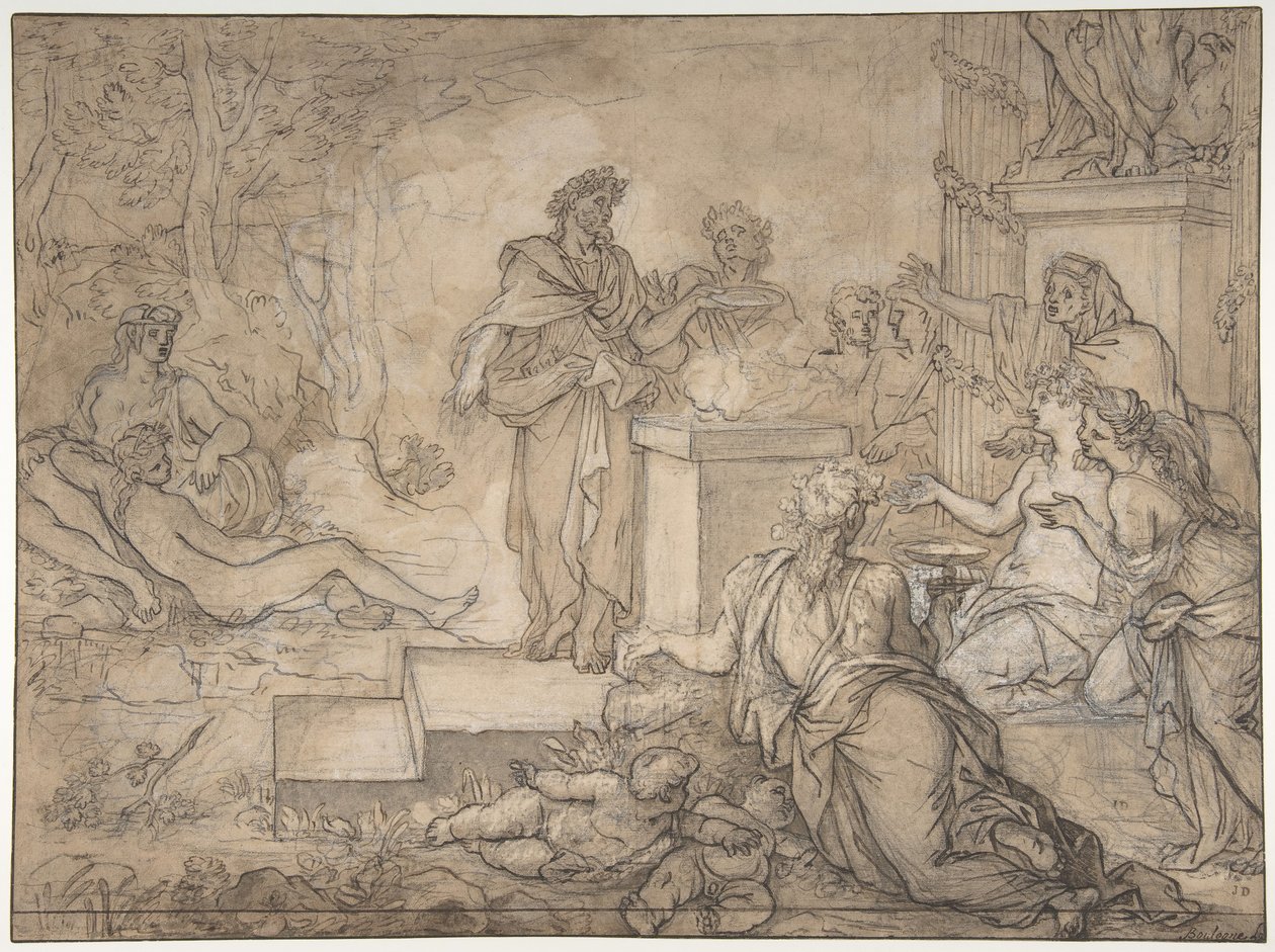 Oběť nabídnutá před sochou Jupitera, 17. století. od Louis de Boullogne