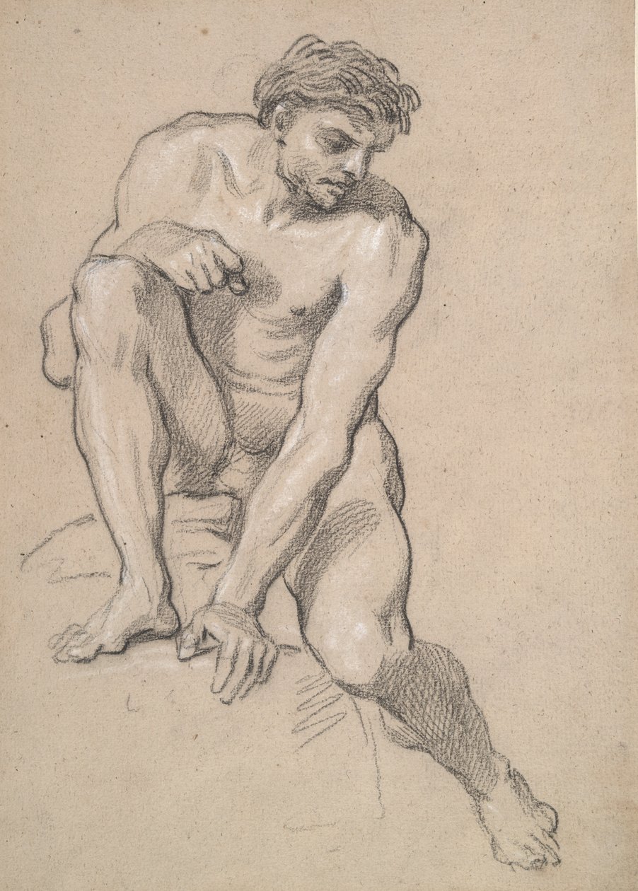 Studie mužského aktu od Louis de Boullogne the Younger
