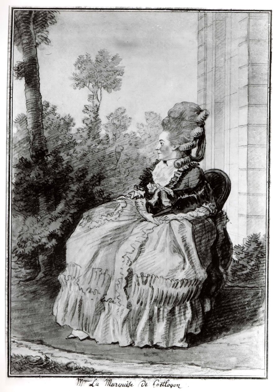 Madame la Marquise de Coëtlogon, ca. 1777. od Louis de Carmontelle