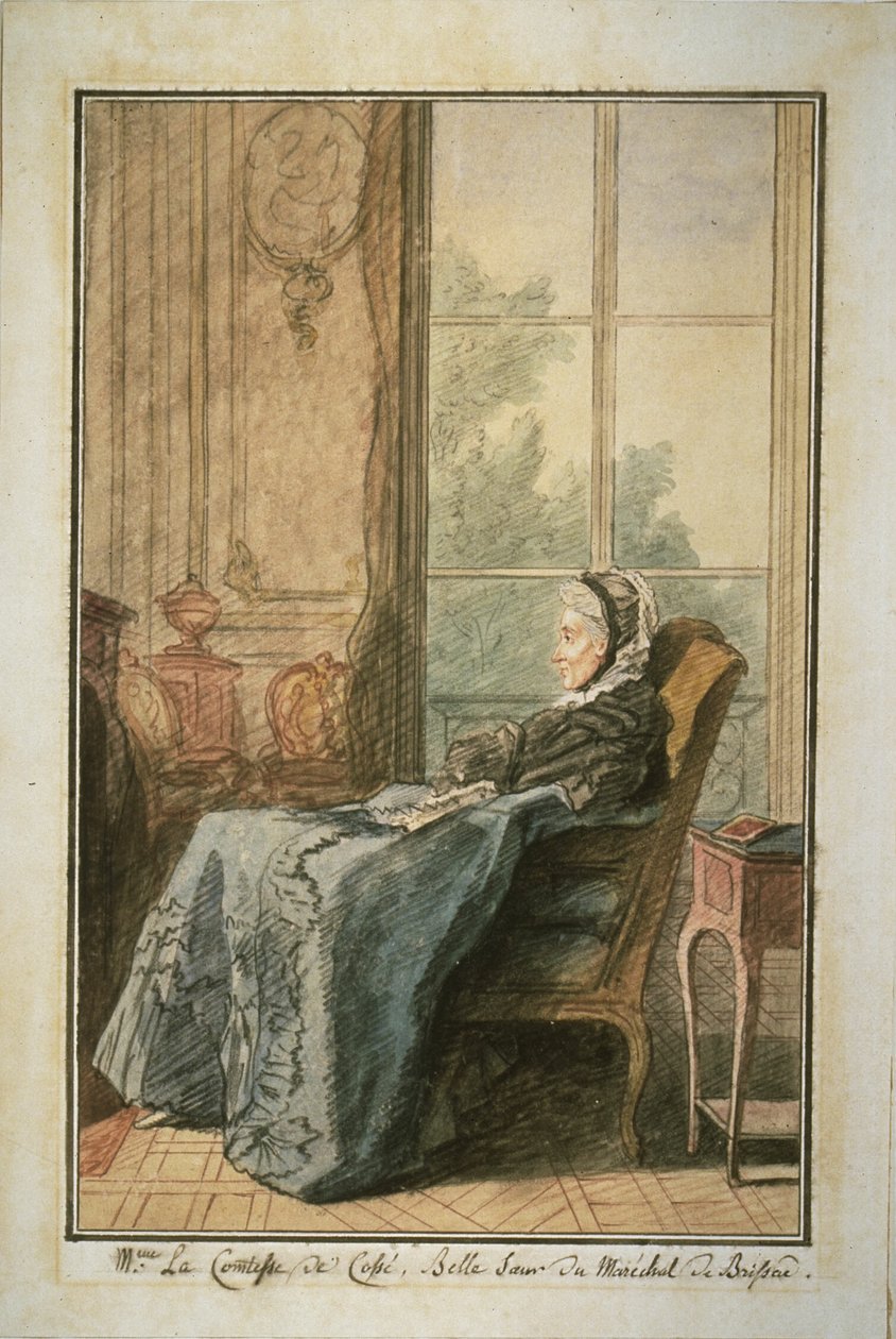 Hraběnka de Cossé v salonu od Louis de Carmontelle
