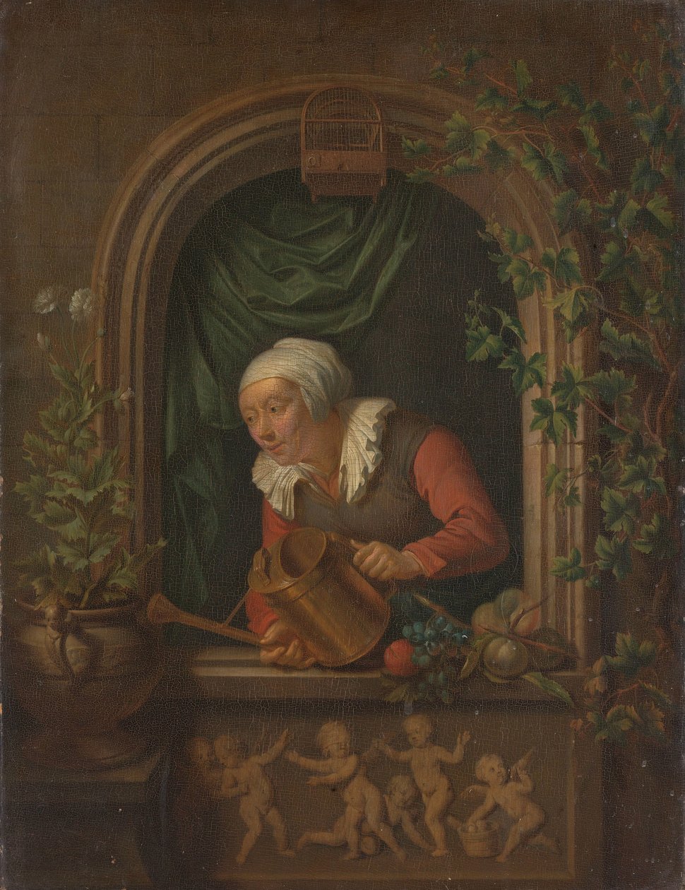 Žena zalévání rostlin od Louis de Moni