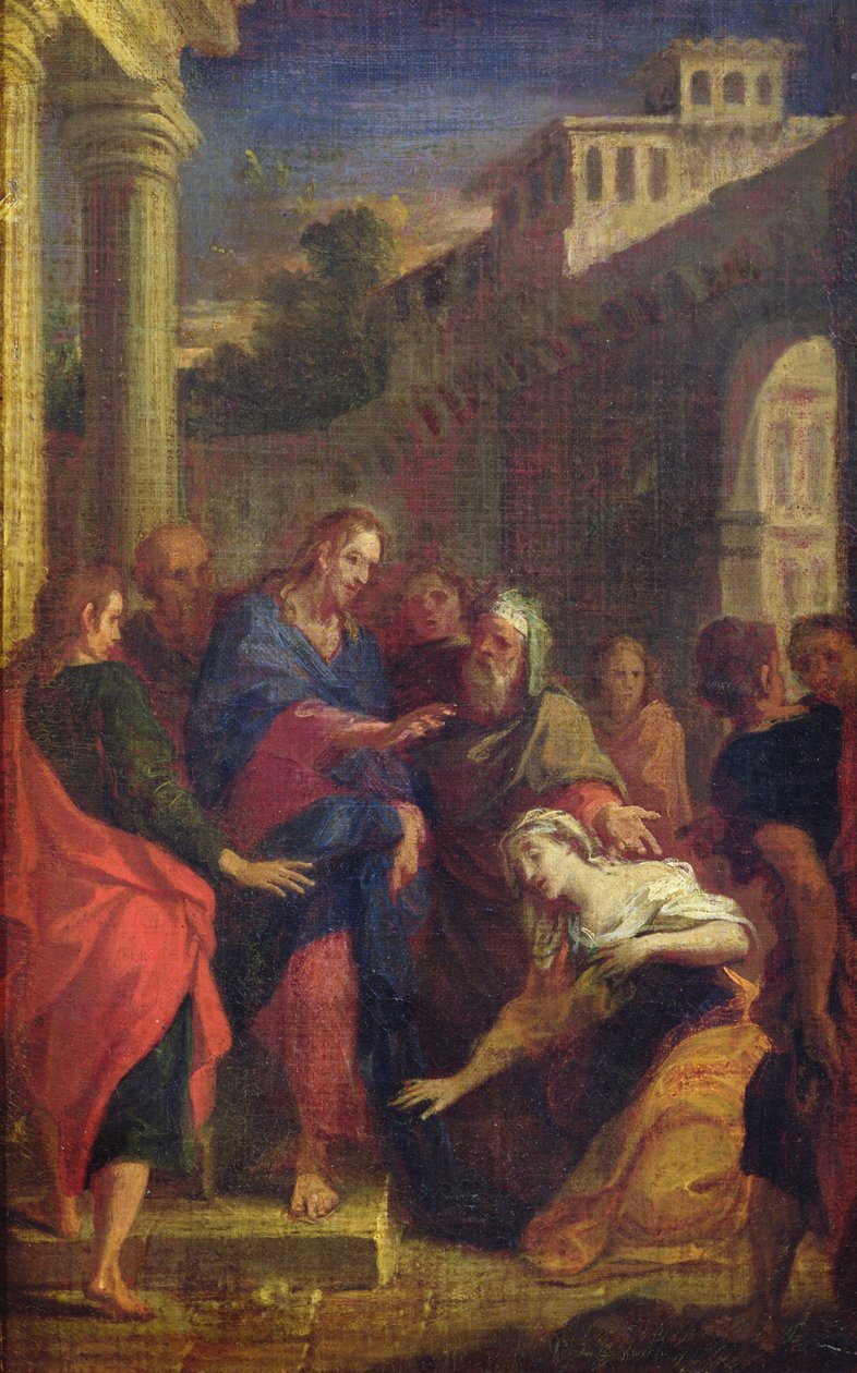 Ježíš uzdravuje krvácející ženu od Louis de, the Younger Boulogne
