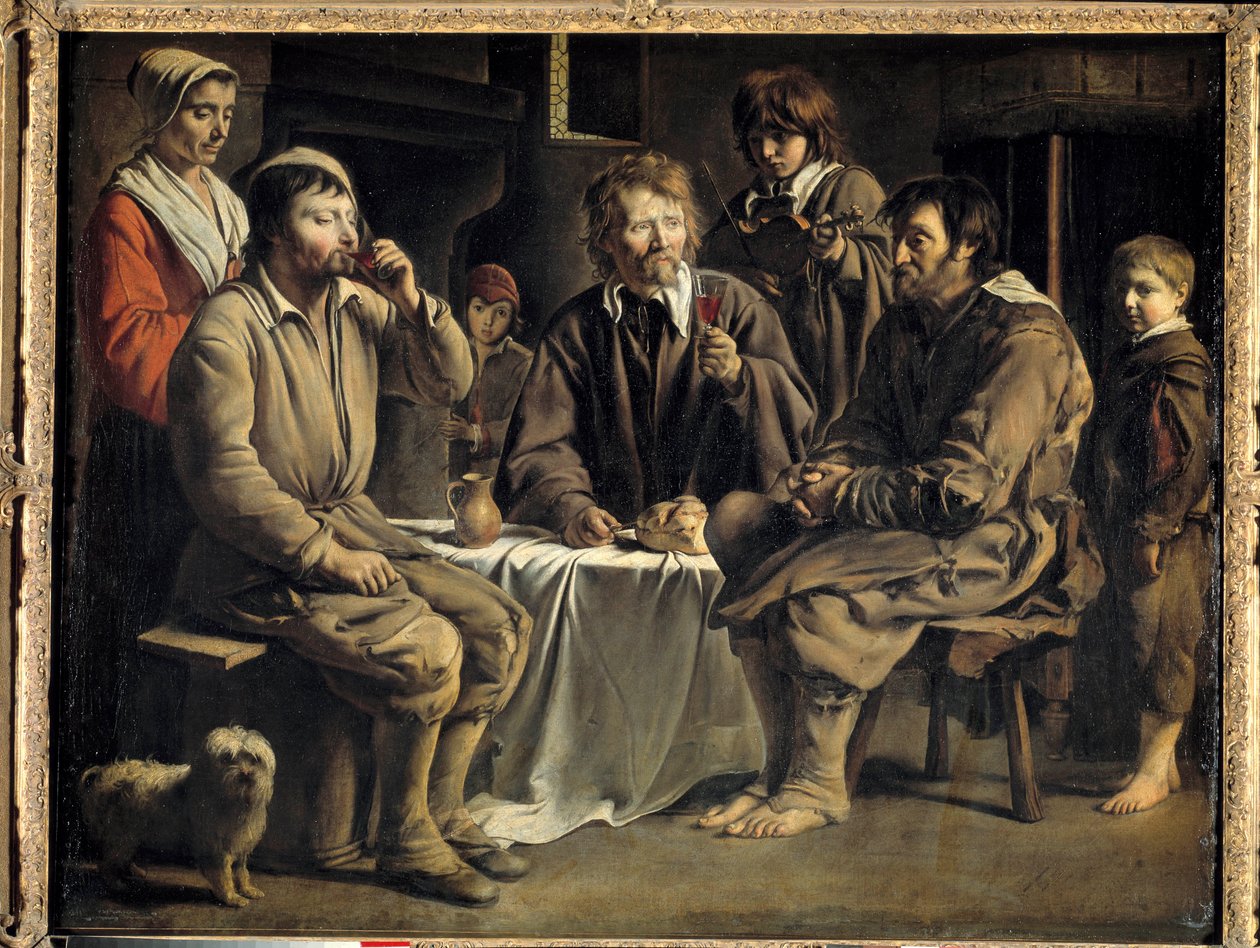 Obraz rolnického jídla od Louise Naina (1600/1610-1648) od Louis le Nain