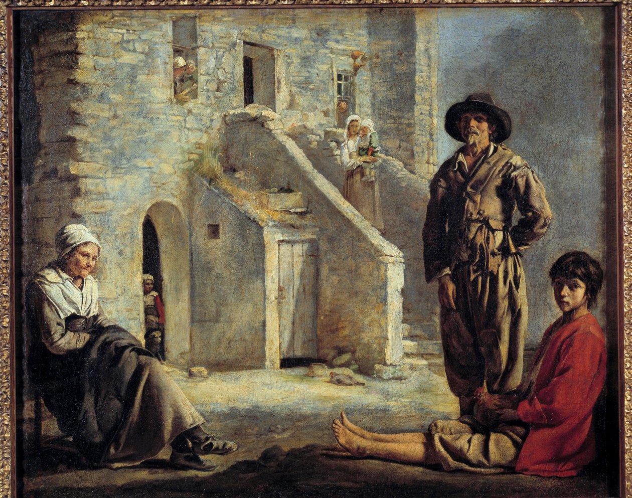 Rolníci před svým domem. Obraz Louis Le Nain (1593-1648) od Louis le Nain