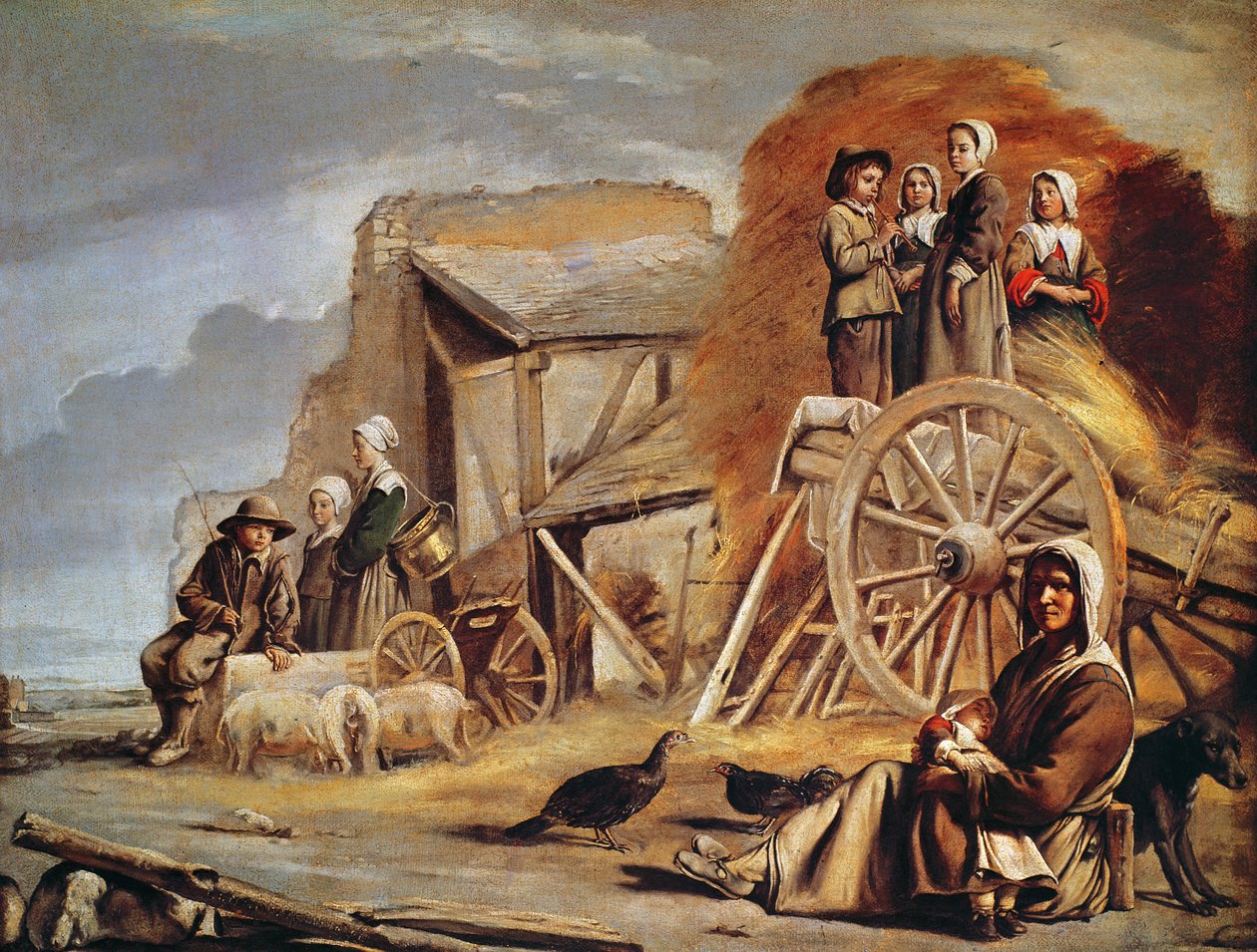 Vůz na seno aneb Návrat z výroby sena, 1641 od Louis le Nain