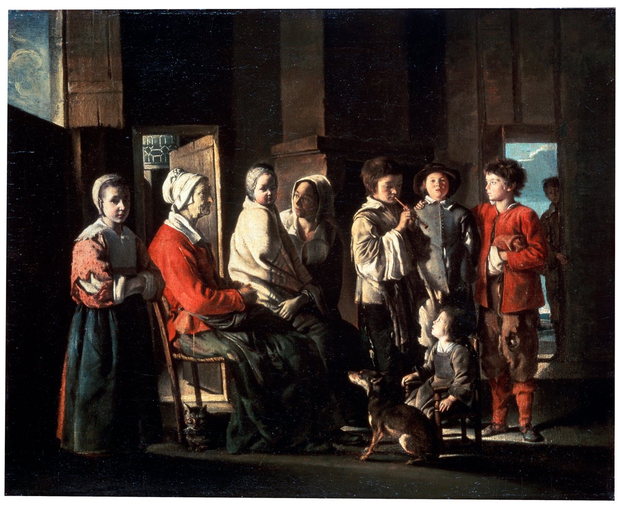 Návštěva u babičky, 1645. od Louis le Nain