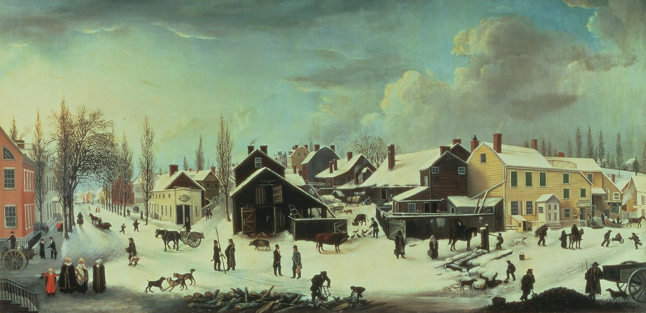 Zimní scéna v Brooklynu, asi 1817 od Louisa Ann Coleman
